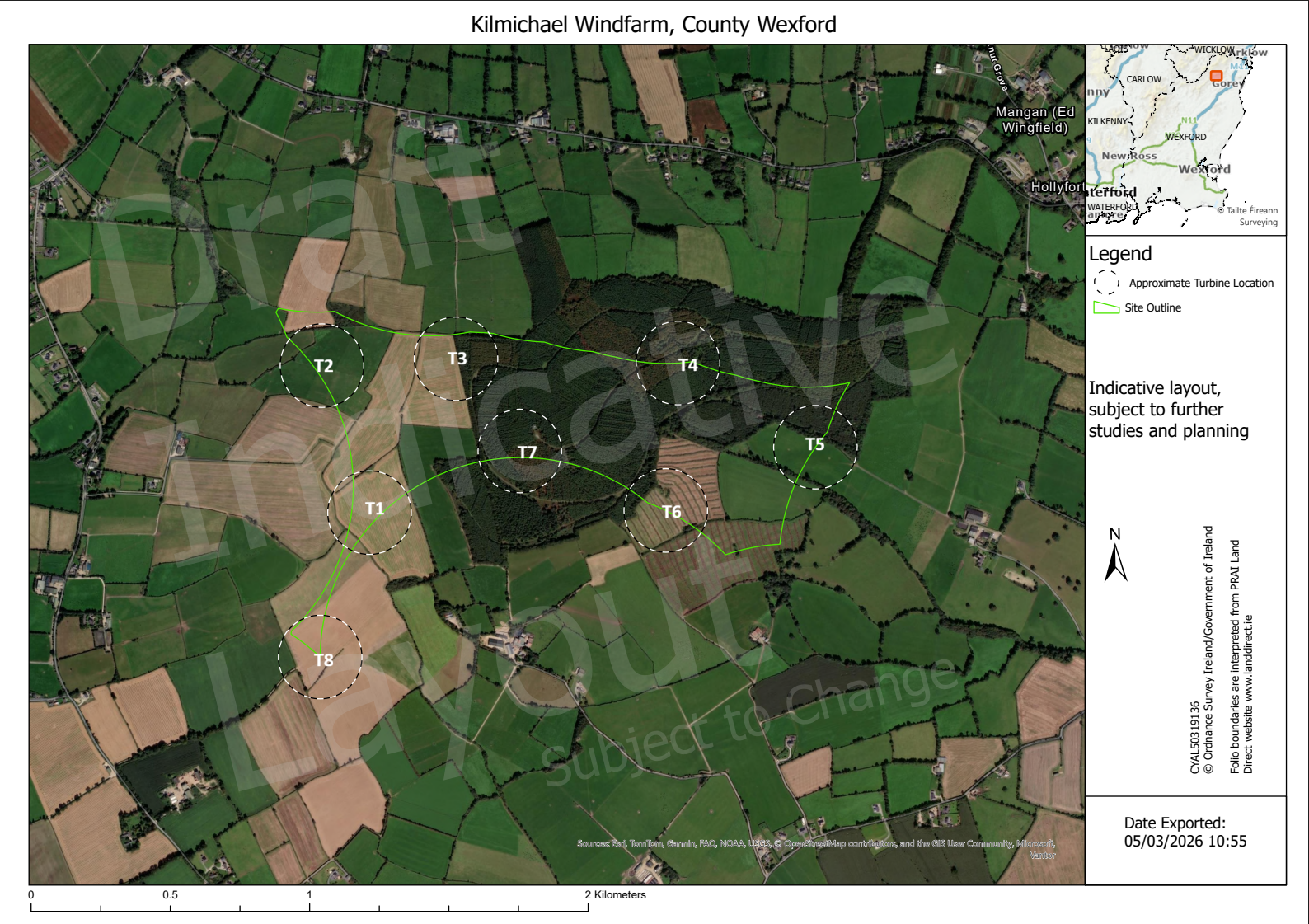 Prposed turbine locations with numbers